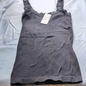 Yelete Charcoal Lace Trim Tank